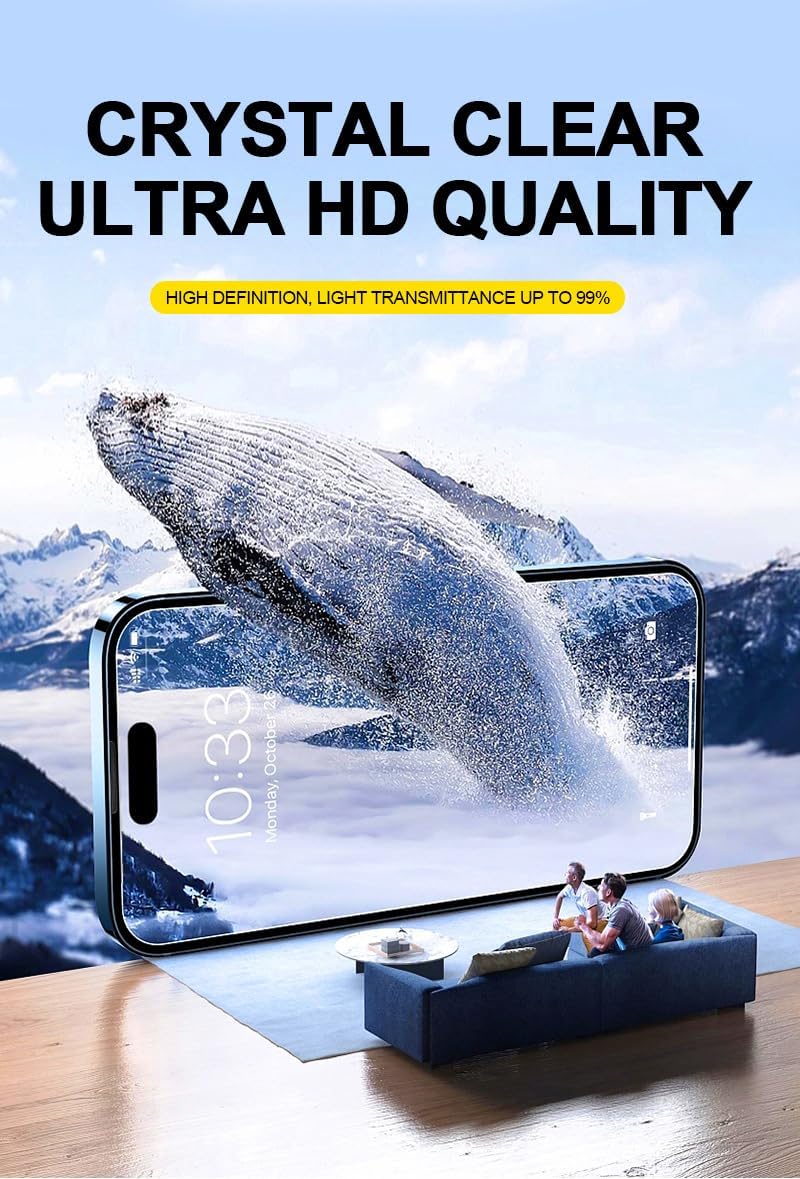 📱 CrystalGuard™ 6D Shield – Full Edge-to-Edge Tempered Glass Protector for iPhone 15/16 Plus (2-Pack) | Auto-Dust Removal Kit | Anti-Fingerprint | Ultra HD Clarity 💎