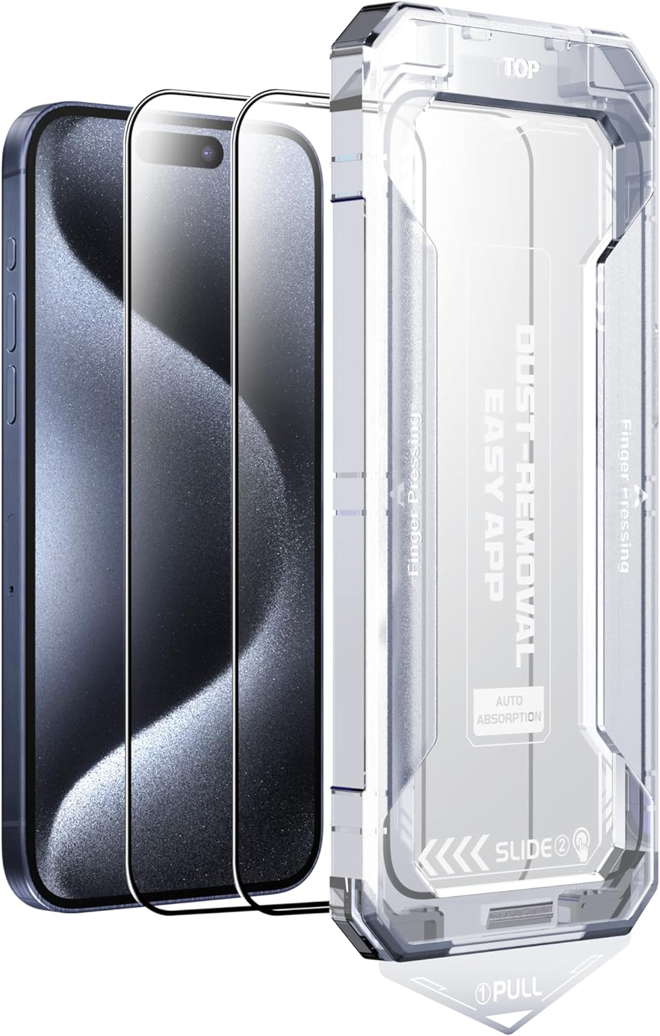 📱 CrystalGuard™ 6D Shield – Full Edge-to-Edge Tempered Glass Protector for iPhone 15/16 Plus (2-Pack) | Auto-Dust Removal Kit | Anti-Fingerprint | Ultra HD Clarity 💎