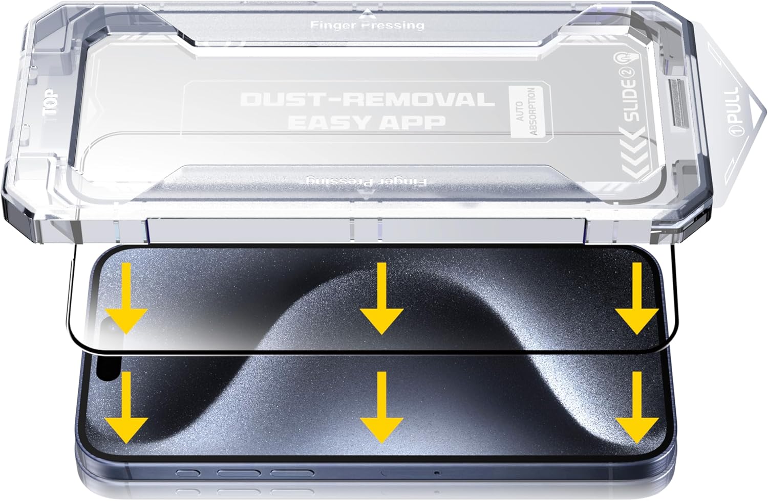 📱 CrystalGuard™ 6D Shield – Full Edge-to-Edge Tempered Glass Protector for iPhone 15/16 Plus (2-Pack) | Auto-Dust Removal Kit | Anti-Fingerprint | Ultra HD Clarity 💎