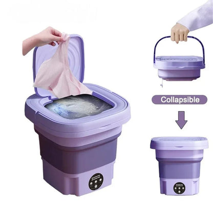 🌀 MiniFold™ Compact Washer & Spin Dryer – Foldable, Portable & Perfect for Delicates, Travel & Small Spaces 🧦✨
