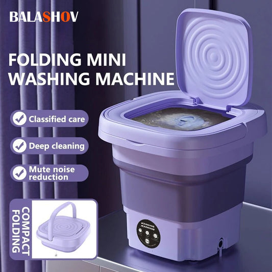 🌀 MiniFold™ Compact Washer & Spin Dryer – Foldable, Portable & Perfect for Delicates, Travel & Small Spaces 🧦✨