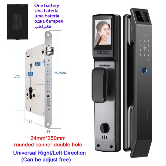 🔒 Smart 3D Face Recognition Door Lock | HD Camera, App Access & Keyless Security | Multi-User Control 🚪
