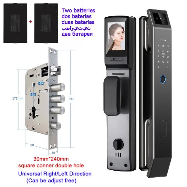 🔒 Smart 3D Face Recognition Door Lock | HD Camera, App Access & Keyless Security | Multi-User Control 🚪