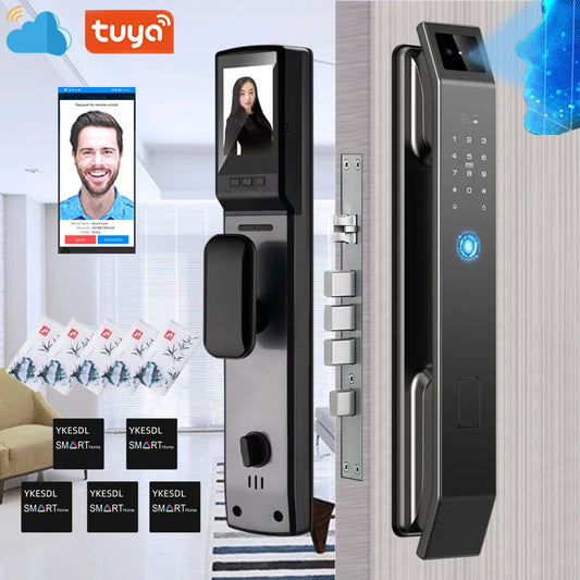 🔒 Smart 3D Face Recognition Door Lock | HD Camera, App Access & Keyless Security | Multi-User Control 🚪