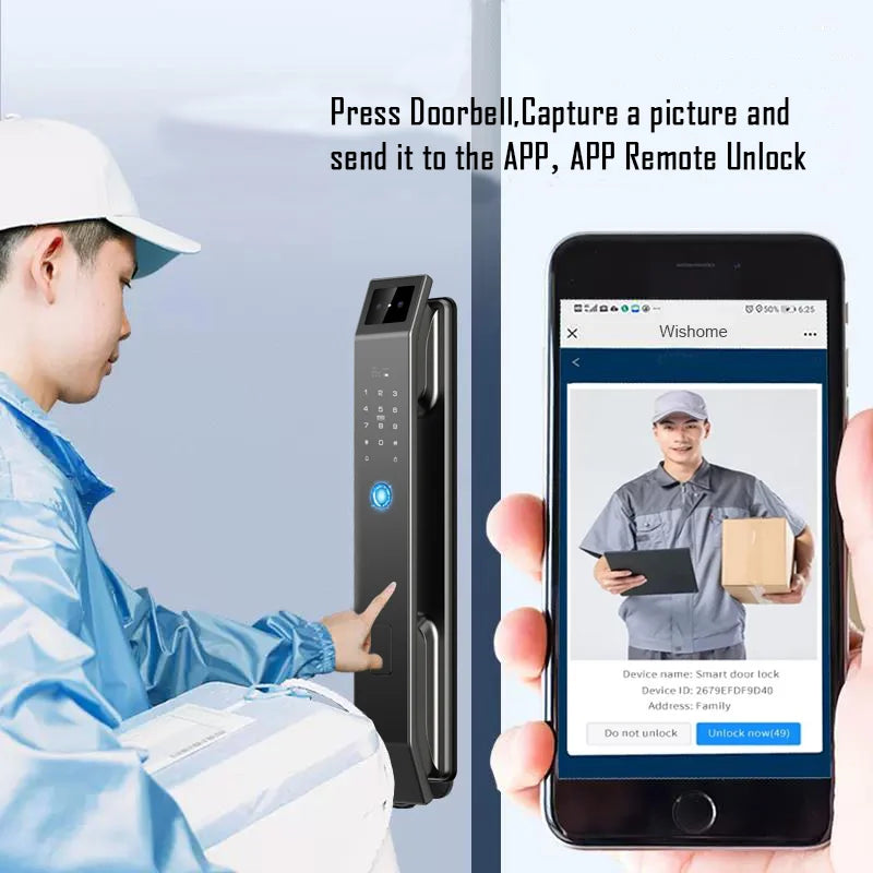 🔒 Smart 3D Face Recognition Door Lock | HD Camera, App Access & Keyless Security | Multi-User Control 🚪