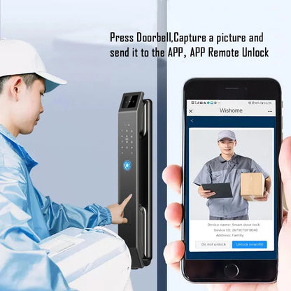 🔒 Smart 3D Face Recognition Door Lock | HD Camera, App Access & Keyless Security | Multi-User Control 🚪