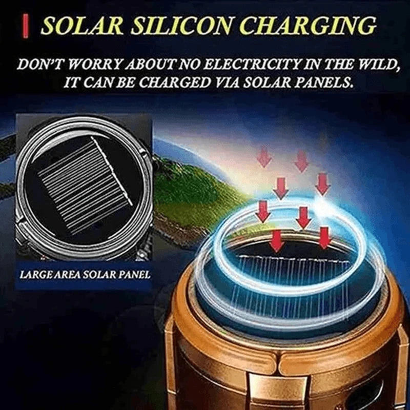 🌞 SolarFlex™ 6-in-1 Camping Lantern & Fan — Rechargeable, Foldable, and Adventure-Ready 🏕️