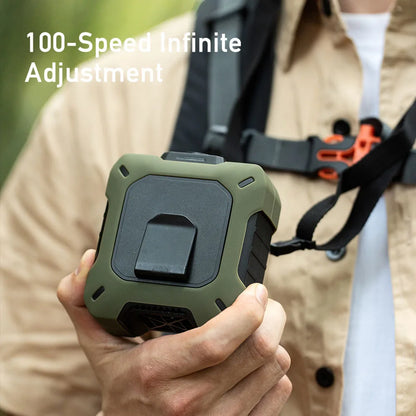 🌬️ AeroBreeze™ Turbo Waist & Neck Fan – 8000mAh Rechargeable Battery | Digital Display | Ultra-Quiet | 100-Speed Control | Outdoor Hands-Free Cooling ❄️