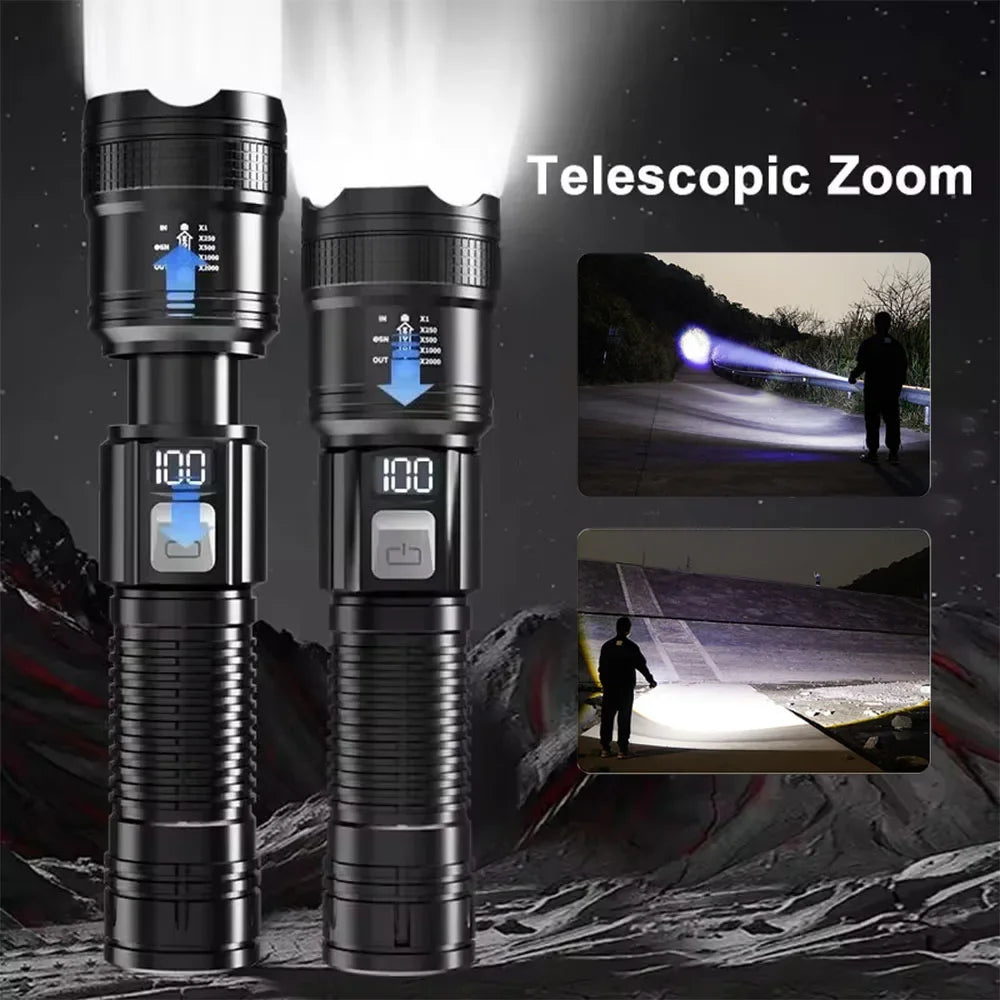 🔦 UltraBeam X1 Tactical Flashlight | 1600K Lumens | USB Rechargeable | Long-Range, Rugged & Waterproof ⚡
