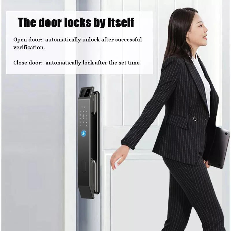 🔒 Smart 3D Face Recognition Door Lock | HD Camera, App Access & Keyless Security | Multi-User Control 🚪