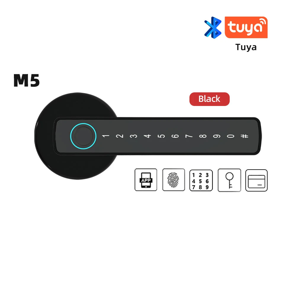 🔒 Smart Touch Fingerprint Door Lock | Bluetooth & App Control | Multi-Access | Anti-Peep Code | Emergency Key Backup 🚪