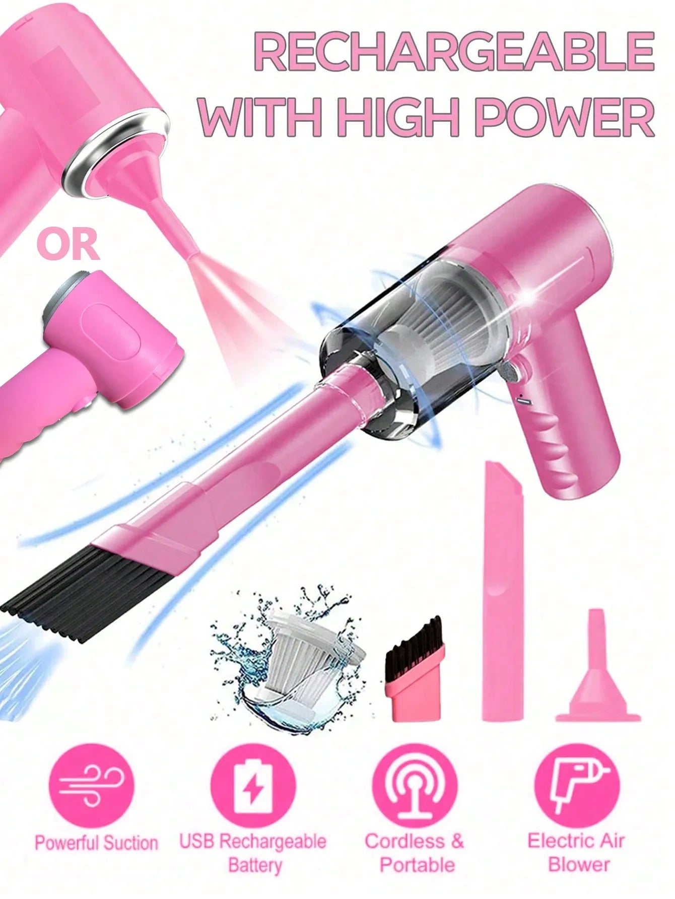 🌀 SwiftClean™ Mini 3-in-1 Vacuum | Compact Power for Home & Car 🚗🏠
