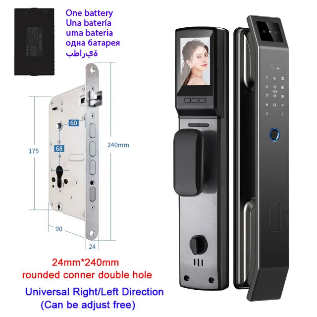 🔒 Smart 3D Face Recognition Door Lock | HD Camera, App Access & Keyless Security | Multi-User Control 🚪