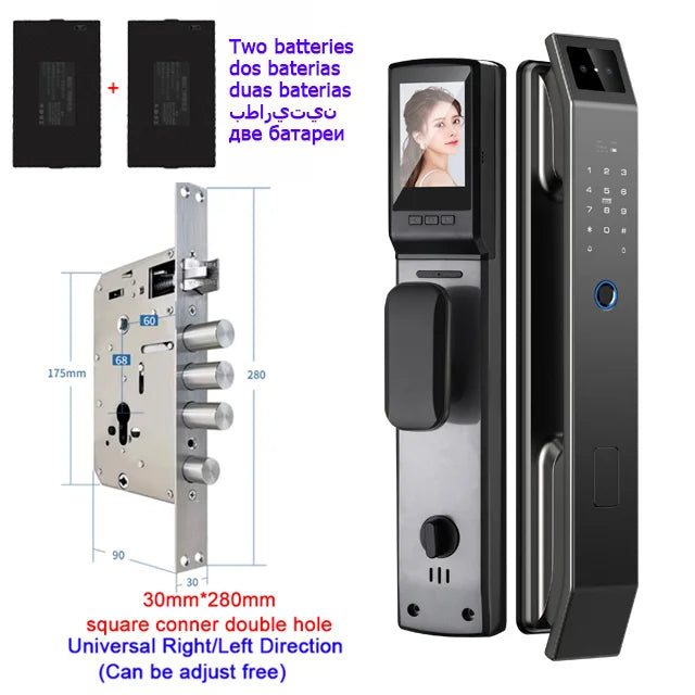 🔒 Smart 3D Face Recognition Door Lock | HD Camera, App Access & Keyless Security | Multi-User Control 🚪