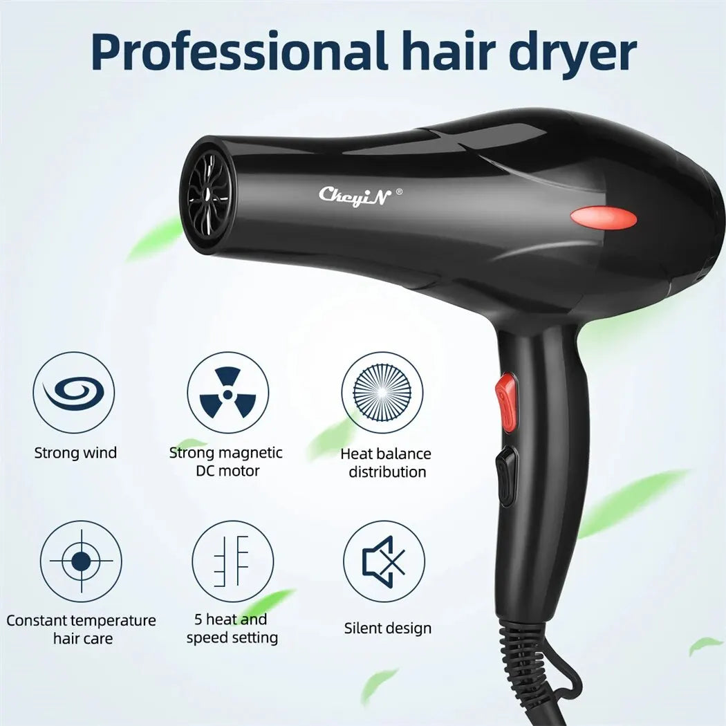 💨 LuxeAir™ Ionic Hair Dryer | Pro-Grade Fast-Dry Technology with Diffuser & Styling Tools
