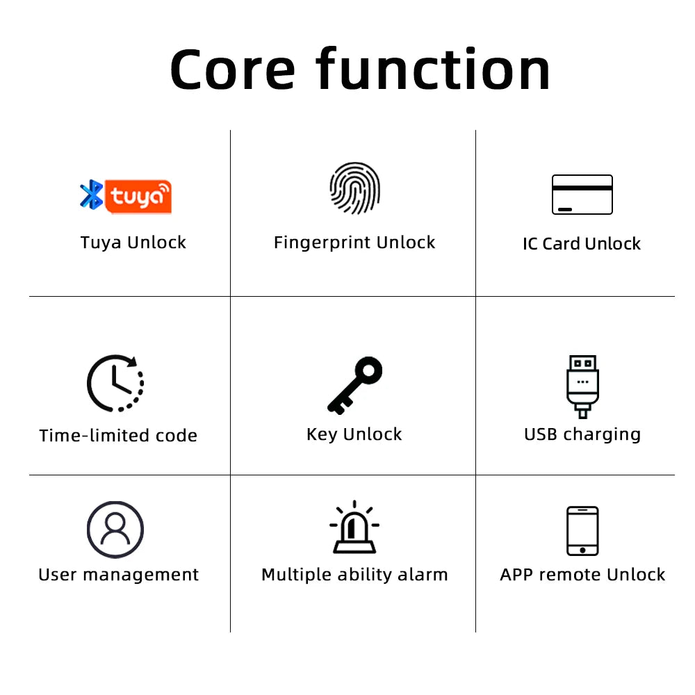 🔒 Smart Touch Fingerprint Door Lock | Bluetooth & App Control | Multi-Access | Anti-Peep Code | Emergency Key Backup 🚪