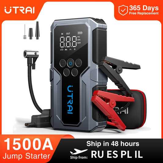 🚗 PowerMate™ Pro Jump Starter + Tire Inflator | 1500A Emergency Battery Booster & 150 PSI Air Pump 💨🔋