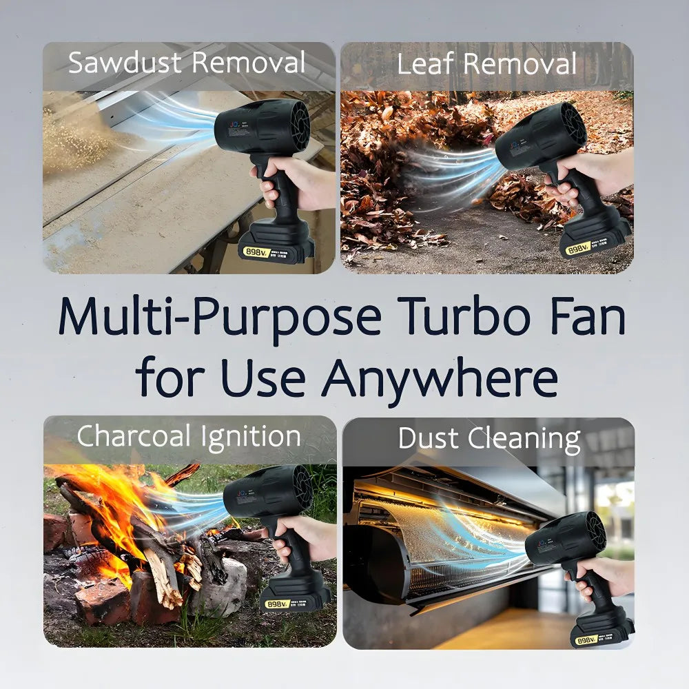 💨 TurboForce™ 21V Cordless Power Blower – 50,000 RPM | 100m/s Wind Speed | 550g Thrust | Outdoor Dust & Leaf Blaster 🌪️