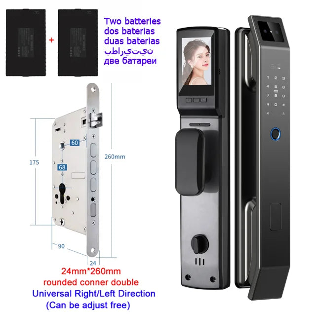 🔒 Smart 3D Face Recognition Door Lock | HD Camera, App Access & Keyless Security | Multi-User Control 🚪
