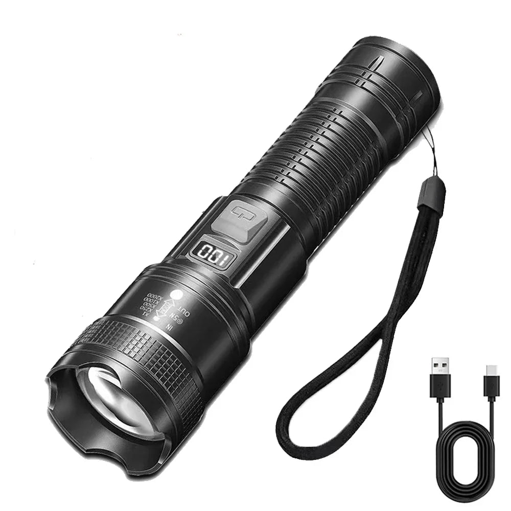 🔦 UltraBeam X1 Tactical Flashlight | 1600K Lumens | USB Rechargeable | Long-Range, Rugged & Waterproof ⚡