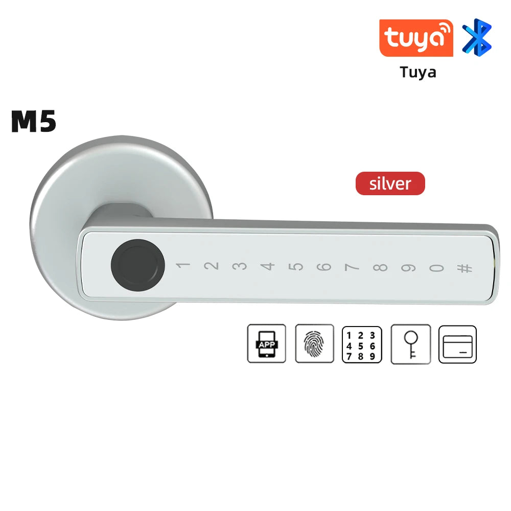 🔒 Smart Touch Fingerprint Door Lock | Bluetooth & App Control | Multi-Access | Anti-Peep Code | Emergency Key Backup 🚪