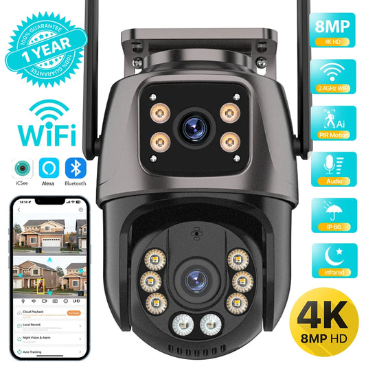 GuardiView 360 – Smart Dual-Lens PTZ Security Camera with AI Motion Tracking, Night Vision & 2-Way Audio | 4K HD Surveillance