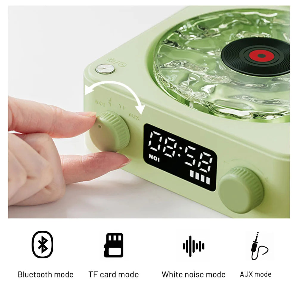 AuroraTune Vintage Mini Speaker 🎶 – Bluetooth Sleep Aid with Nature Sounds, RGB Glow & TF Card Support