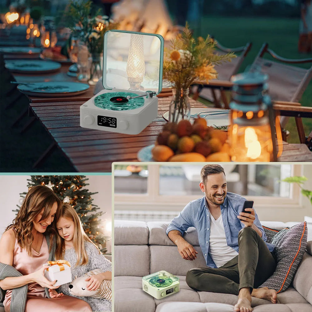AuroraTune Vintage Mini Speaker 🎶 – Bluetooth Sleep Aid with Nature Sounds, RGB Glow & TF Card Support