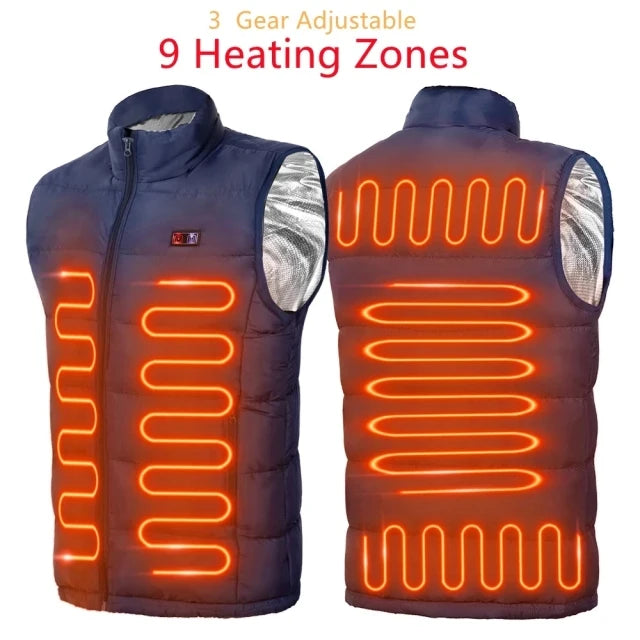 🔥 ThermoCore™ 9-Zone Heated Jacket | USB-Powered Comfort for Cold Weather Adventures ❄️