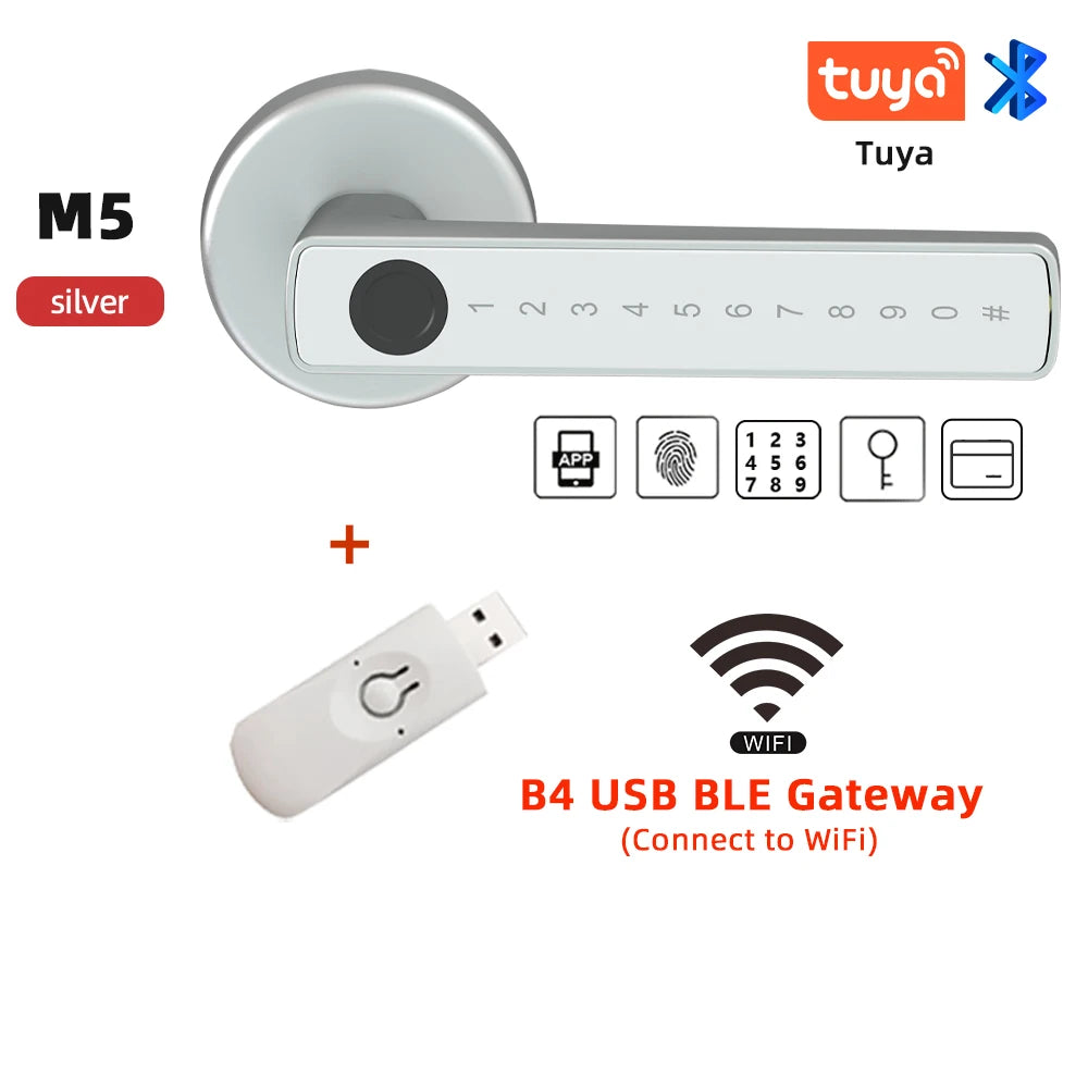 🔒 Smart Touch Fingerprint Door Lock | Bluetooth & App Control | Multi-Access | Anti-Peep Code | Emergency Key Backup 🚪