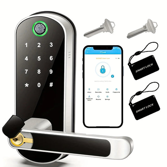 🔐 Smart WiFi Fingerprint Door Lock | 5-in-1 Keyless Entry | App Control | Waterproof | Ultra-Secure Access Anywhere 📱