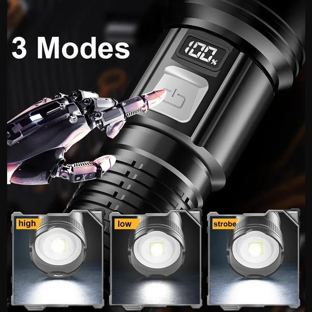 🔦 UltraBeam X1 Tactical Flashlight | 1600K Lumens | USB Rechargeable | Long-Range, Rugged & Waterproof ⚡
