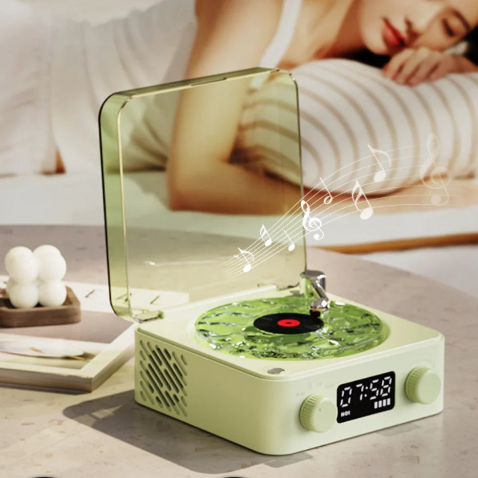 AuroraTune Vintage Mini Speaker 🎶 – Bluetooth Sleep Aid with Nature Sounds, RGB Glow & TF Card Support