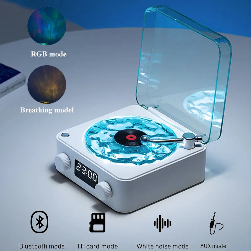 AuroraTune Vintage Mini Speaker 🎶 – Bluetooth Sleep Aid with Nature Sounds, RGB Glow & TF Card Support