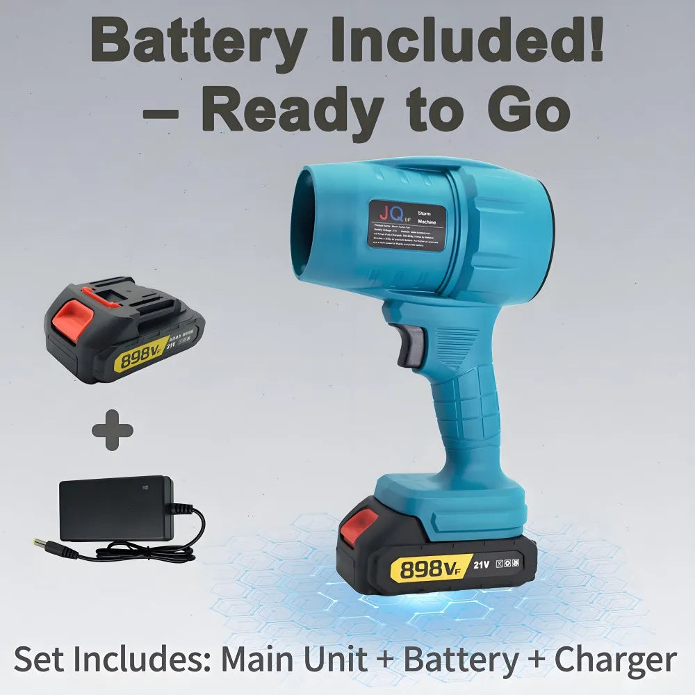 💨 TurboForce™ 21V Cordless Power Blower – 50,000 RPM | 100m/s Wind Speed | 550g Thrust | Outdoor Dust & Leaf Blaster 🌪️