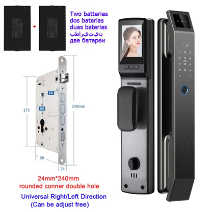🔒 Smart 3D Face Recognition Door Lock | HD Camera, App Access & Keyless Security | Multi-User Control 🚪