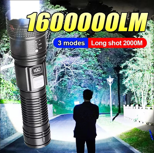 🔦 UltraBeam X1 Tactical Flashlight | 1600K Lumens | USB Rechargeable | Long-Range, Rugged & Waterproof ⚡
