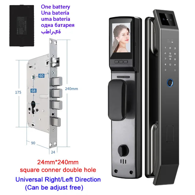 🔒 Smart 3D Face Recognition Door Lock | HD Camera, App Access & Keyless Security | Multi-User Control 🚪