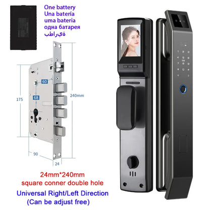 🔒 Smart 3D Face Recognition Door Lock | HD Camera, App Access & Keyless Security | Multi-User Control 🚪